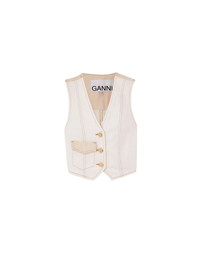 Ganni JACKEN & MÄNTEL - Jeansjacken/Mäntelauf YOOX.COM Weiß
