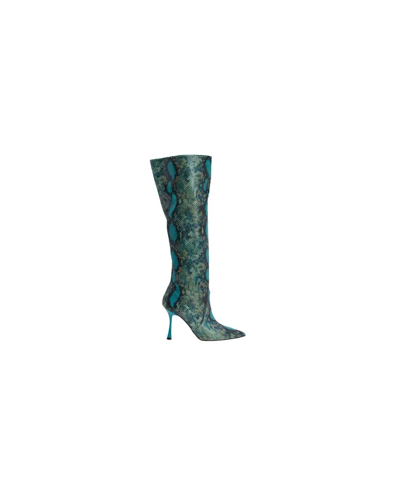 8 by Yoox PYTHON LEATHER HEELED  BOOTS  - SCHUHE - Stiefelauf YOOX.COM Blaugrau