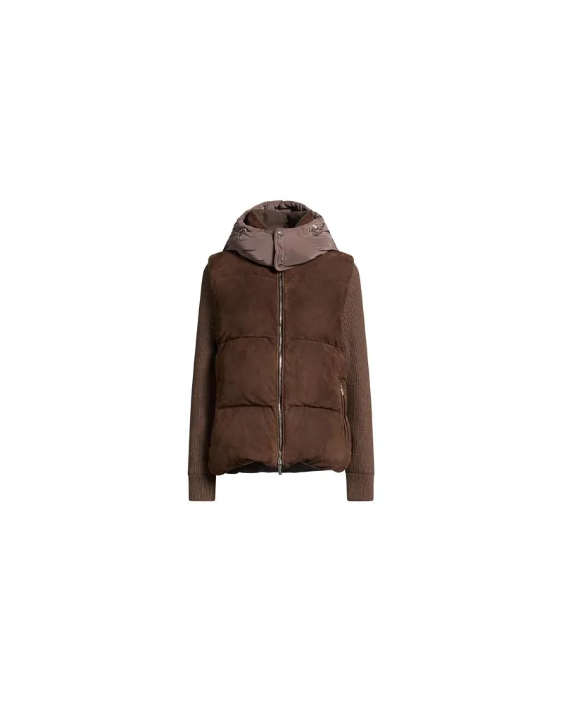 MOORER JACKEN & MÄNTEL - Pufferjacken & Daunenjackenauf YOOX.COM Braun
