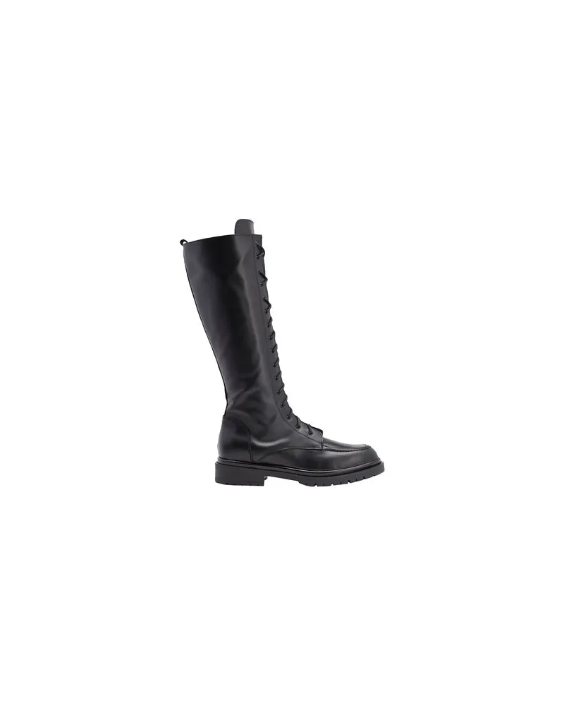 8 by Yoox LEATHER LACE UP TALL BOOTS  - SCHUHE - Stiefelauf YOOX.COM Schwarz