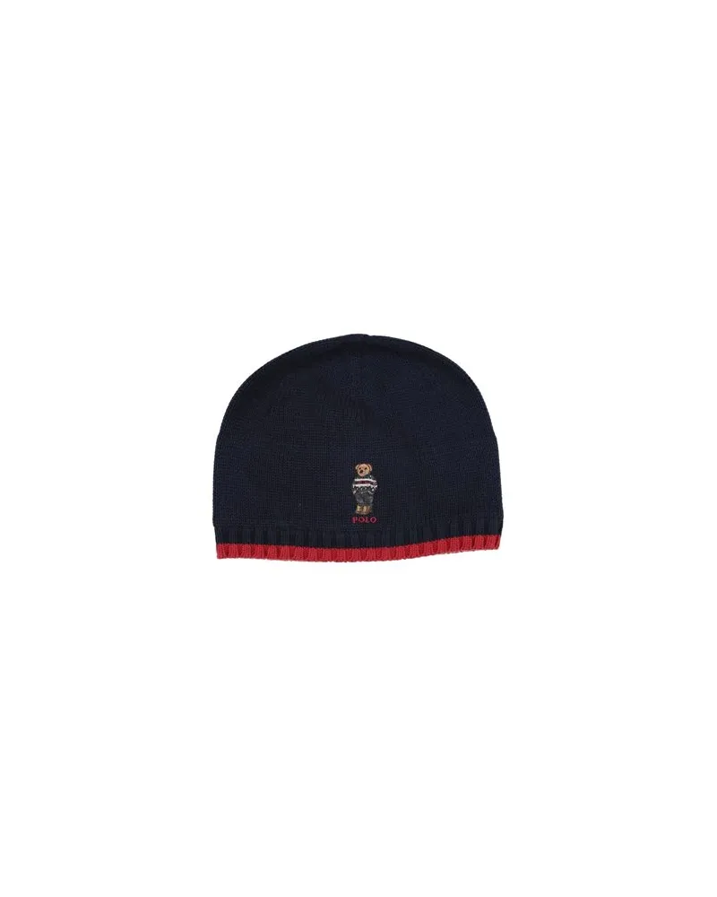 Ralph Lauren Polo Bear Cotton Beanie  - ACCESSOIRES - Mützen & Hüteauf YOOX.COM Nachtblau