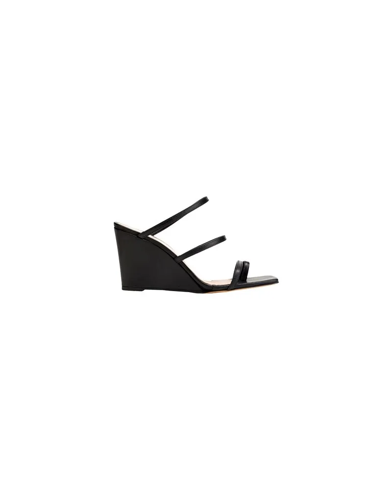 8 by Yoox LEATHER WEDGE SANDALS  - SCHUHE - Zehentrennerauf YOOX.COM Schwarz
