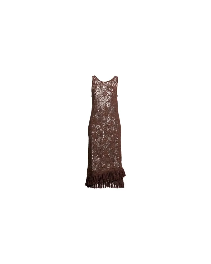 OAS KLEIDER - Midi-Kleiderauf YOOX.COM Braun