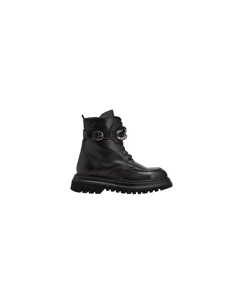 8 by Yoox LEATHER COMBAT BOOTS WITH BUCKLE - SCHUHE - Stiefelettenauf YOOX.COM Schwarz