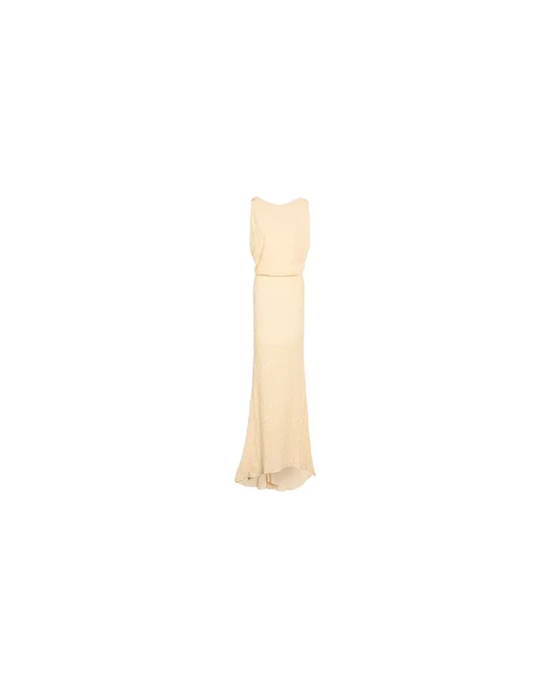 Elisabetta Franchi KLEIDER - Maxi-Kleiderauf YOOX.COM Cremeweiß