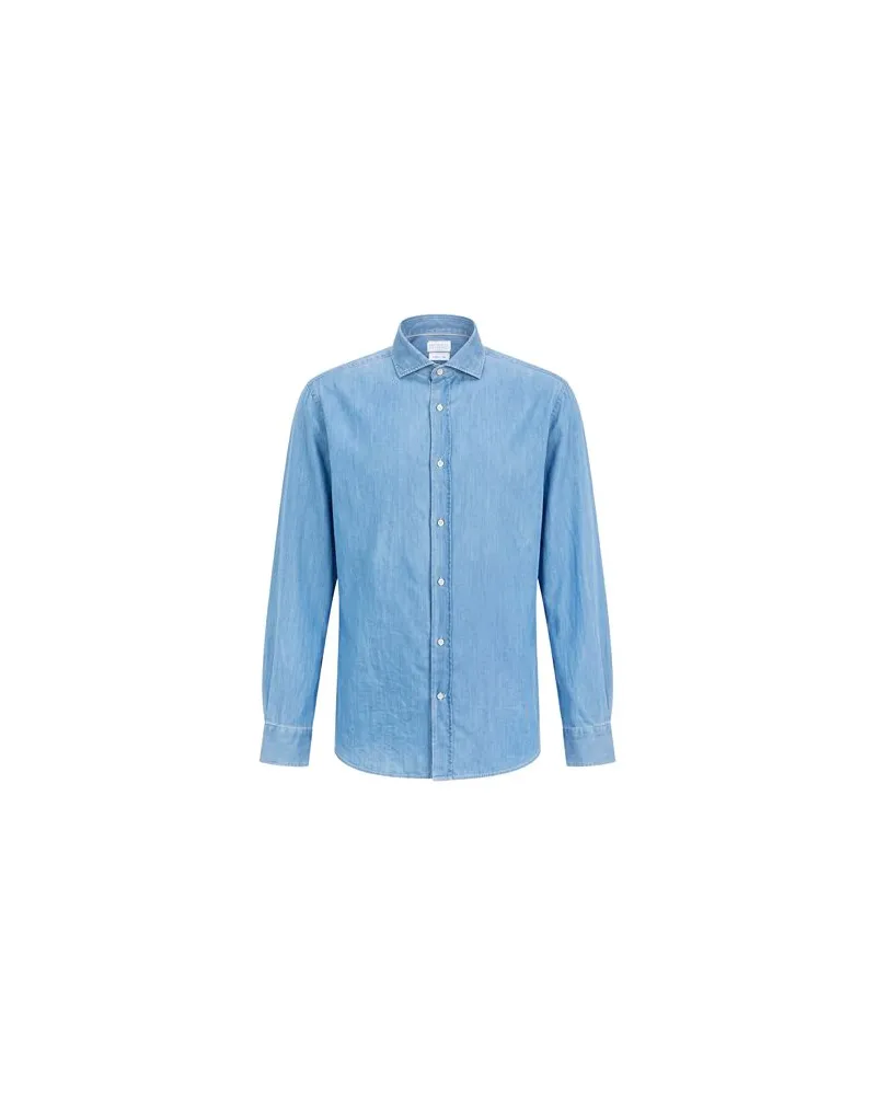 Brunello Cucinelli TOPS - Jeanshemdenauf YOOX.COM Blau