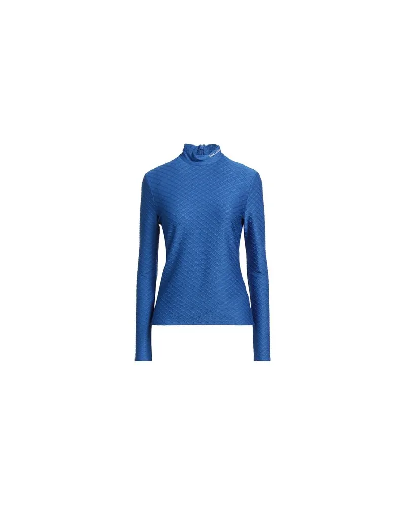 Karl Lagerfeld L-SLV TEXTURE MOCKNECK TOP  - TOPS - T-shirtsauf YOOX.COM Königsblau