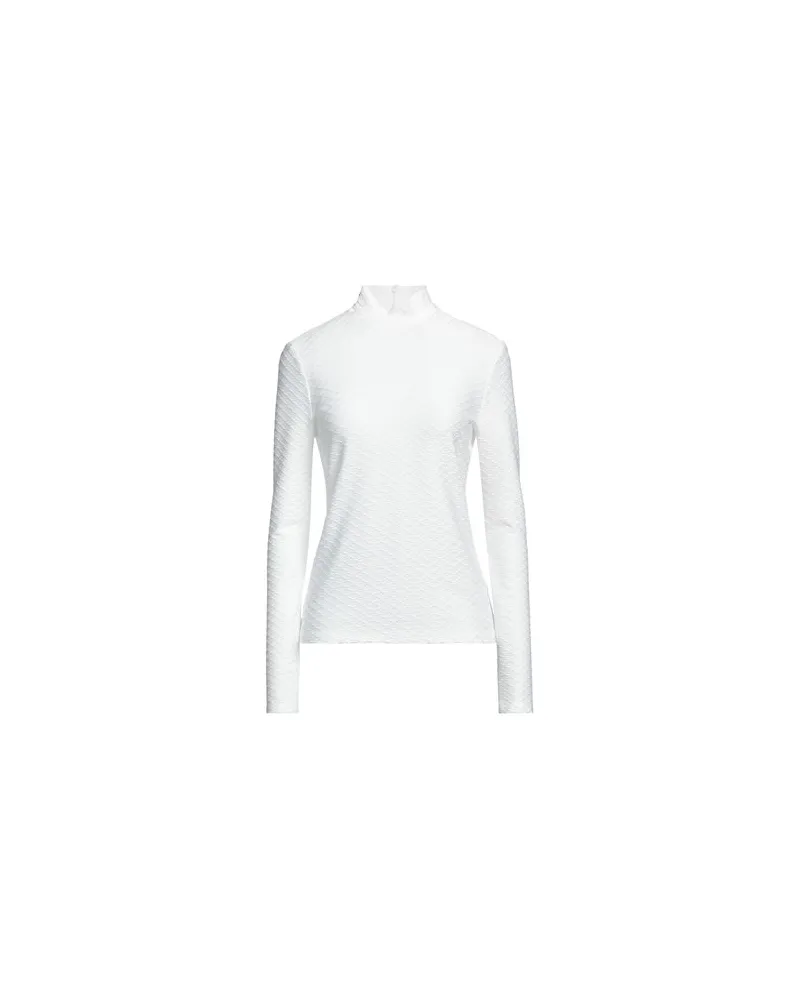 Karl Lagerfeld L-SLV TEXTURE MOCKNECK TOP  - TOPS - T-shirtsauf YOOX.COM Weiß