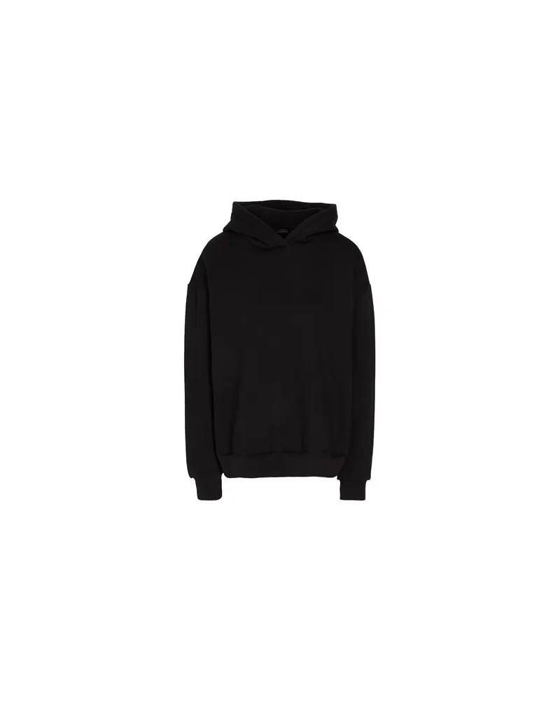 8 by Yoox ORGANIC COTTON PADDED SHOULDER OVERSIZE HOODIE  - TOPS - Sweatshirtsauf YOOX.COM Schwarz