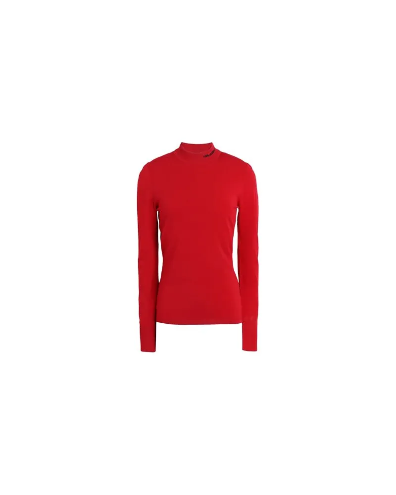 Karl Lagerfeld Logo Mock Neck Sweater	 - STRICKWAREN - Rollkragenpulloverauf YOOX.COM Rot