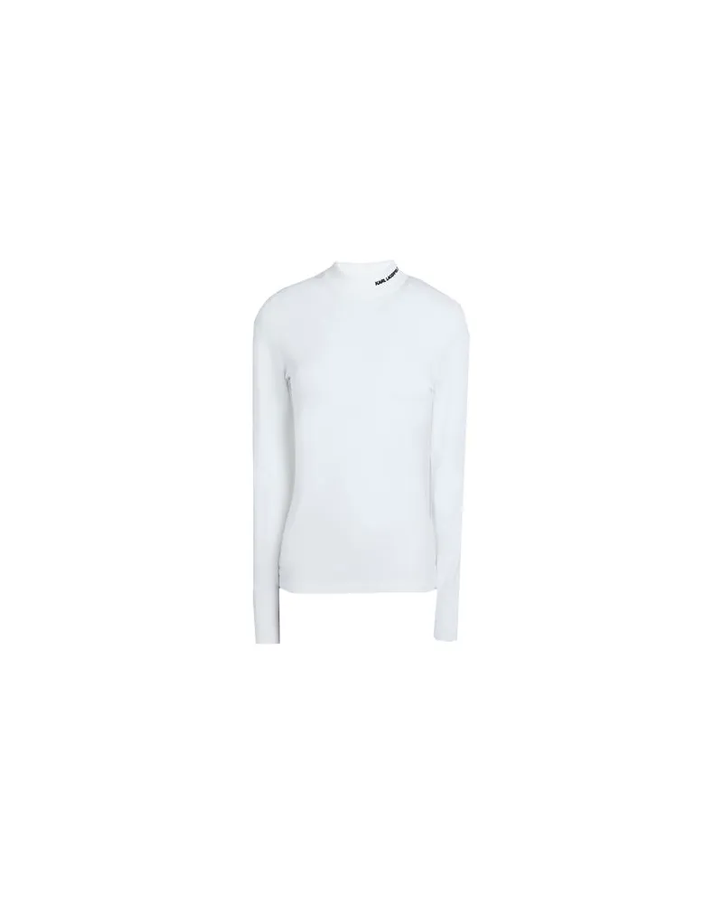 Karl Lagerfeld Logo Mock Neck Sweater	 - STRICKWAREN - Rollkragenpulloverauf YOOX.COM Weiß