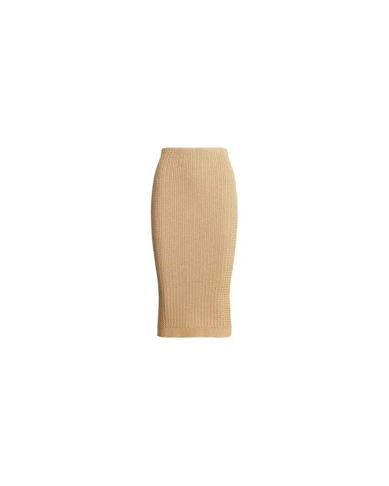 Ralph Lauren COTTON-BLEND CABLE-KNIT SKIRT  - HOSEN & RÖCKE - Midi-Röckeauf YOOX.COM Sand