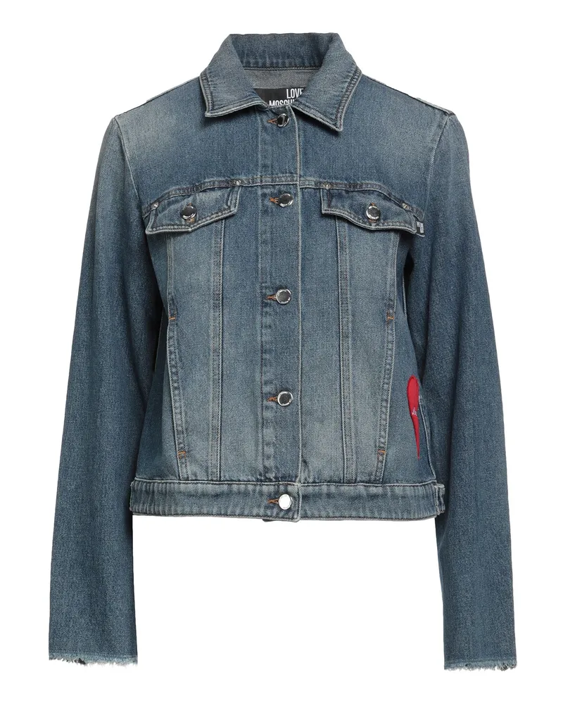 Moschino Jeansjacke/-mantel Blau