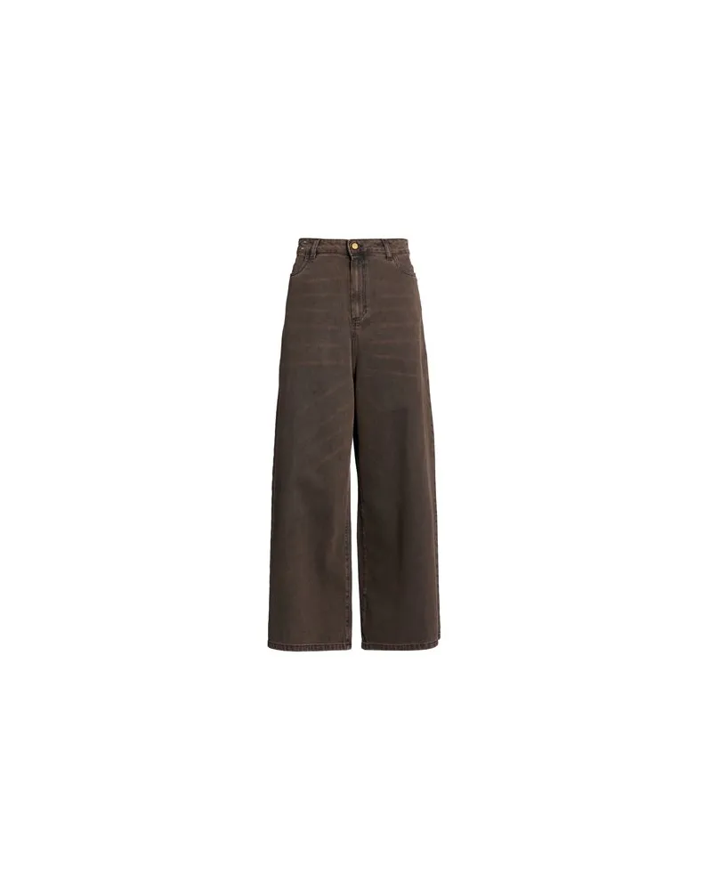 ALYSI HOSEN & RÖCKE - Jeanshosenauf YOOX.COM Schokobraun