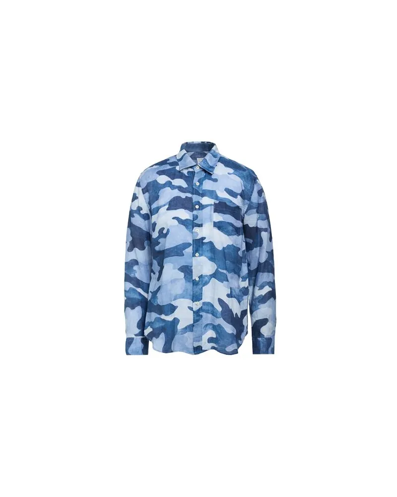 120% Lino TOPS - Hemdenauf YOOX.COM Blau