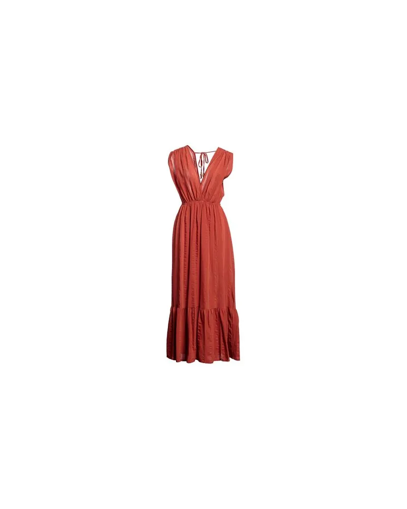 Même Road KLEIDER - Maxi-Kleiderauf YOOX.COM Rostrot