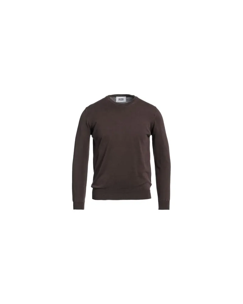 Alpha Studio STRICKWAREN - Pulloverauf YOOX.COM Dunkelbraun