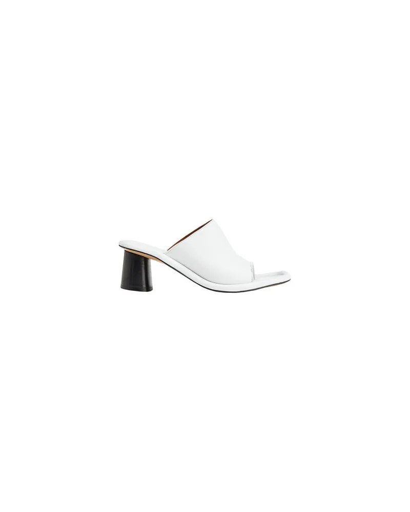 8 by Yoox LEATHER SQUARE TOE THONG MULE   - SCHUHE - Zehentrennerauf YOOX.COM Weiß