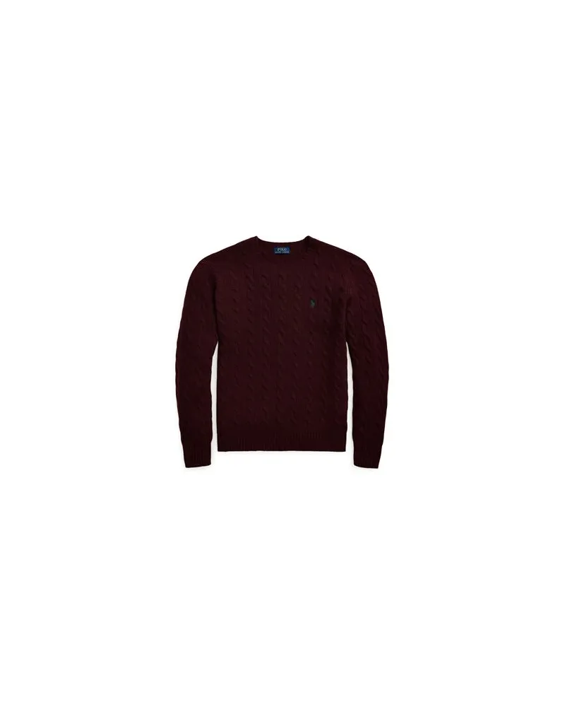Ralph Lauren CABLE-KNIT WOOL-CASHMERE SWEATER  - STRICKWAREN - Pulloverauf YOOX.COM Bordeaux