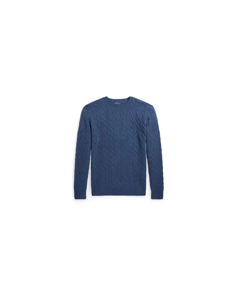 Ralph Lauren CABLE-KNIT WOOL-CASHMERE SWEATER  - STRICKWAREN - Pulloverauf YOOX.COM Blau