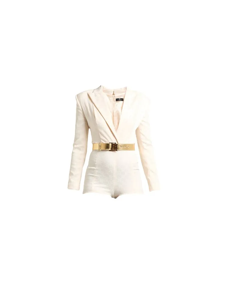 Elisabetta Franchi OVERALLS - Playsuitsauf YOOX.COM Cremeweiß