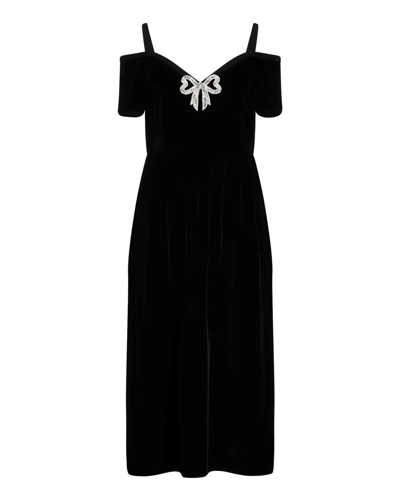 Saloni Midi-Kleid Schwarz