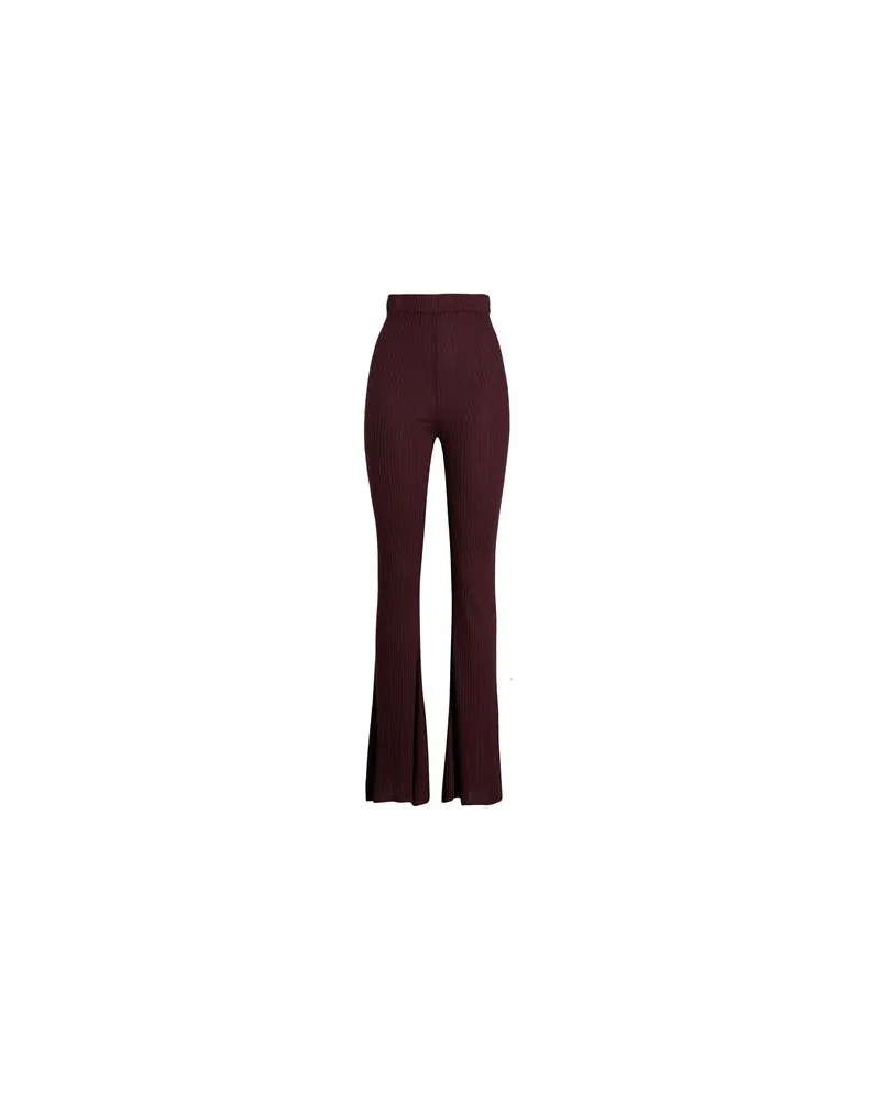 8 by Yoox RIB KNIT FLARED PANTS   - HOSEN & RÖCKE - Hosenauf YOOX.COM Pflaume