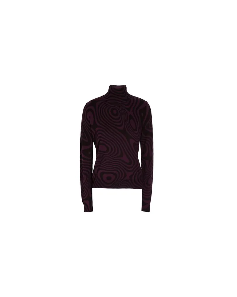 8 by Yoox ORGANIC COTTON PRINTED MOCK NECK KNITTED SWEATER  - STRICKWAREN - Rollkragenpulloverauf YOOX.COM Pflaume
