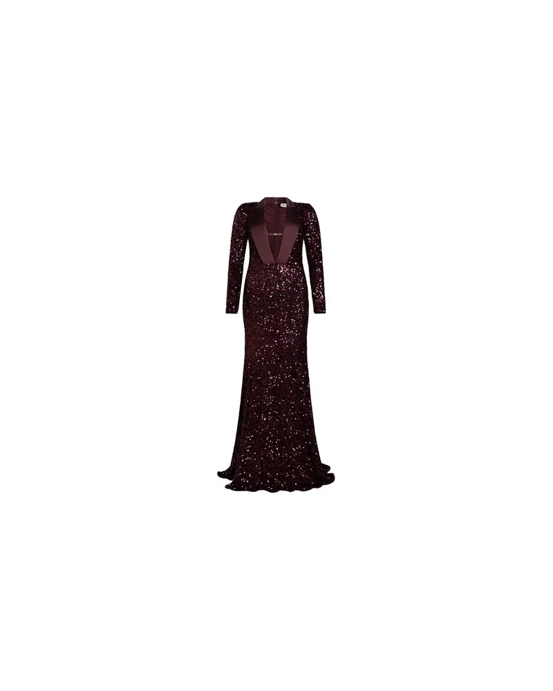 Elisabetta Franchi KLEIDER - Maxi-Kleiderauf YOOX.COM Pflaume