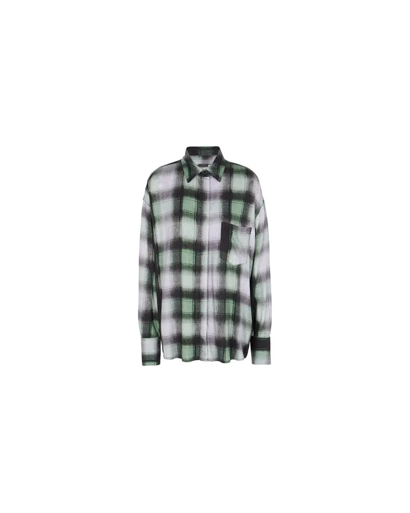 8 by Yoox PRINTED VISCOSE OVERSIZE SHIRT  - TOPS - Hemdenauf YOOX.COM Grün