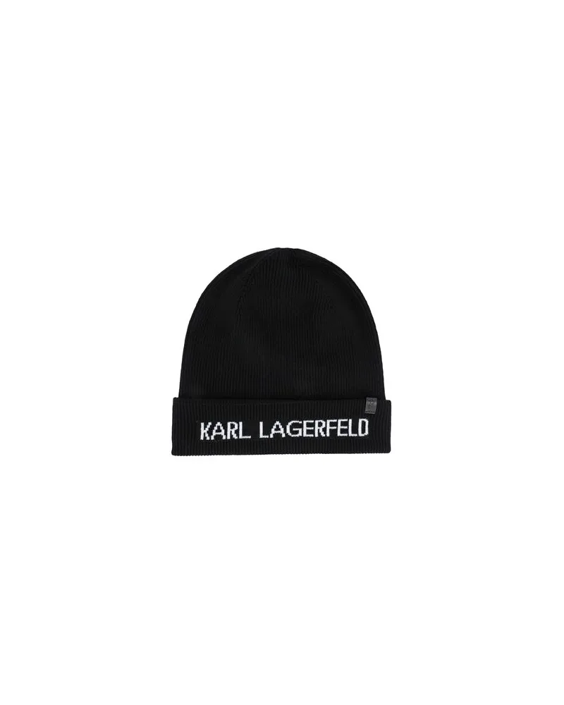 Karl Lagerfeld K/STUDIO PRINT BEANIE  - ACCESSOIRES - Mützen & Hüteauf YOOX.COM Schwarz