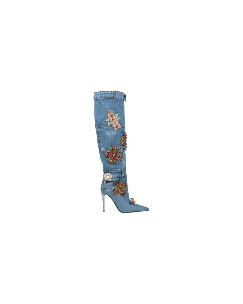 Dolce & Gabbana SCHUHE - Stiefelauf YOOX.COM Blau