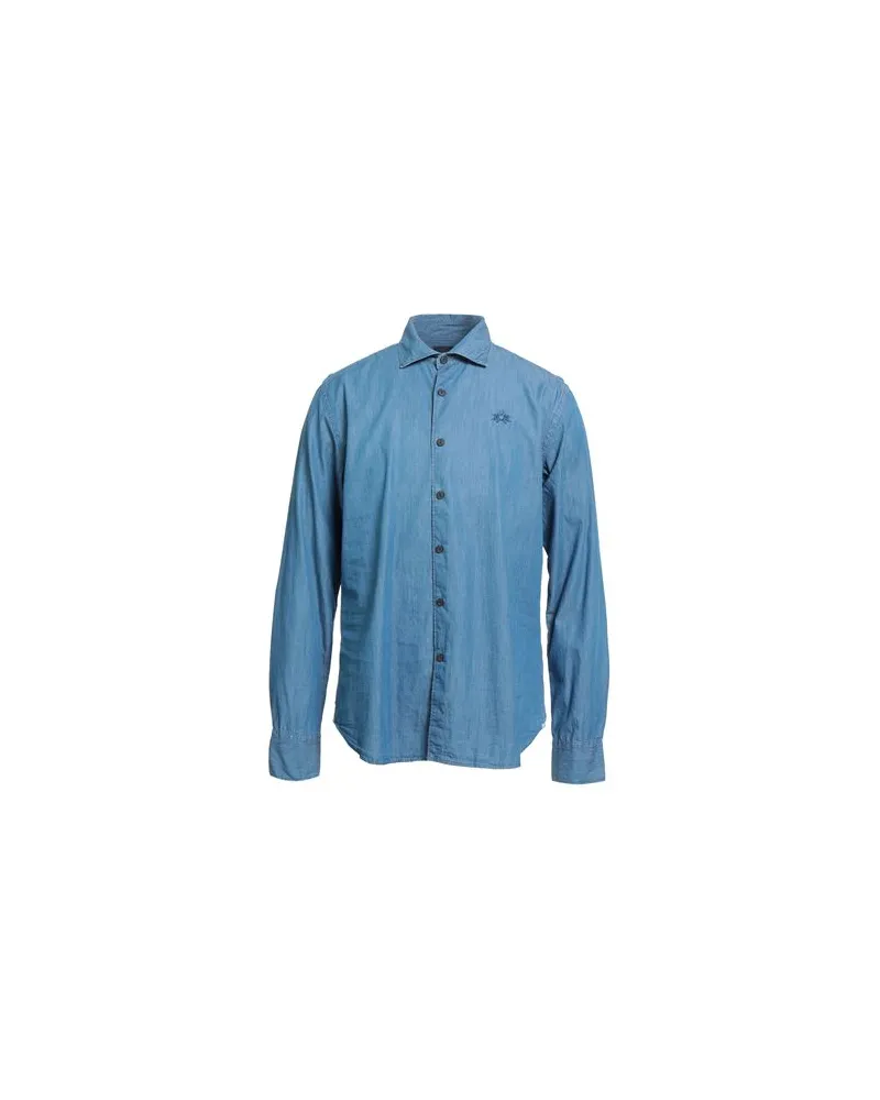 La Martina TOPS - Jeanshemdenauf YOOX.COM Blau