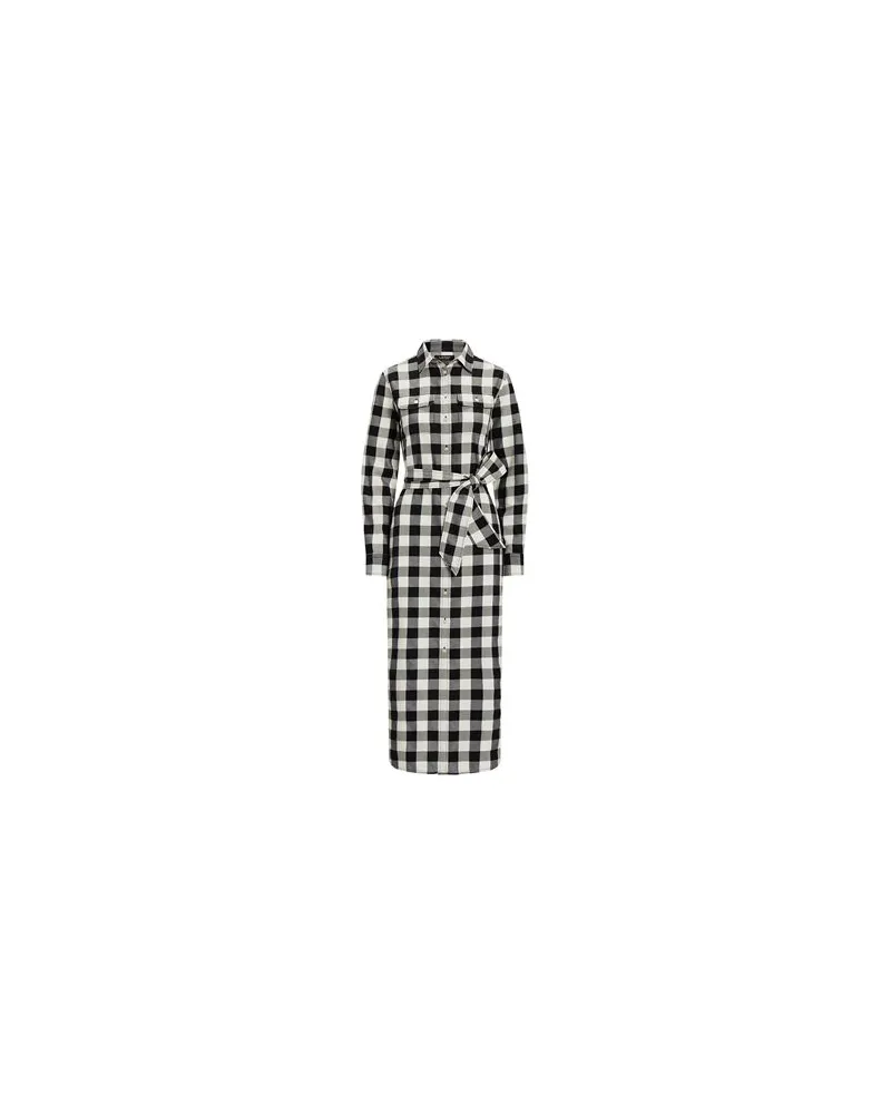 Ralph Lauren BUFFALO CHECK BELTED TWILL SHIRTDRESS  - KLEIDER - Midi-Kleiderauf YOOX.COM Schwarz