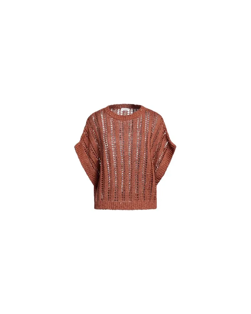 Brunello Cucinelli STRICKWAREN - Pulloverauf YOOX.COM Rostrot