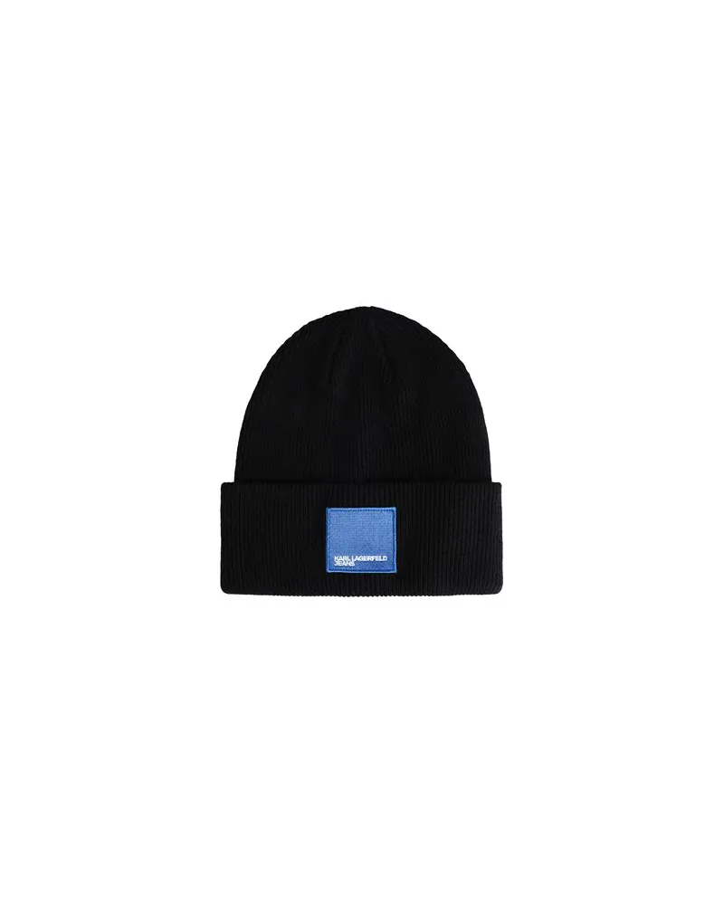 Karl Lagerfeld KNITTED LOGO BEANIE - ACCESSOIRES - Mützen & Hüteauf YOOX.COM Schwarz