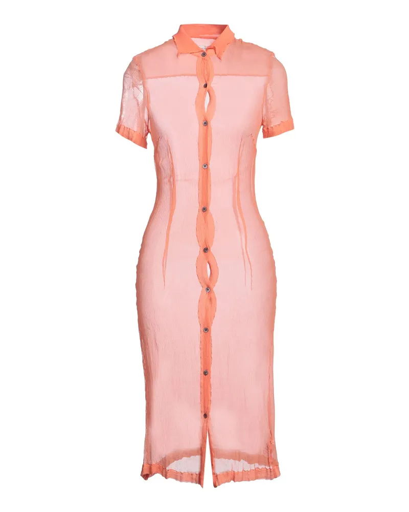 Dries van Noten Midi-Kleid Lachs