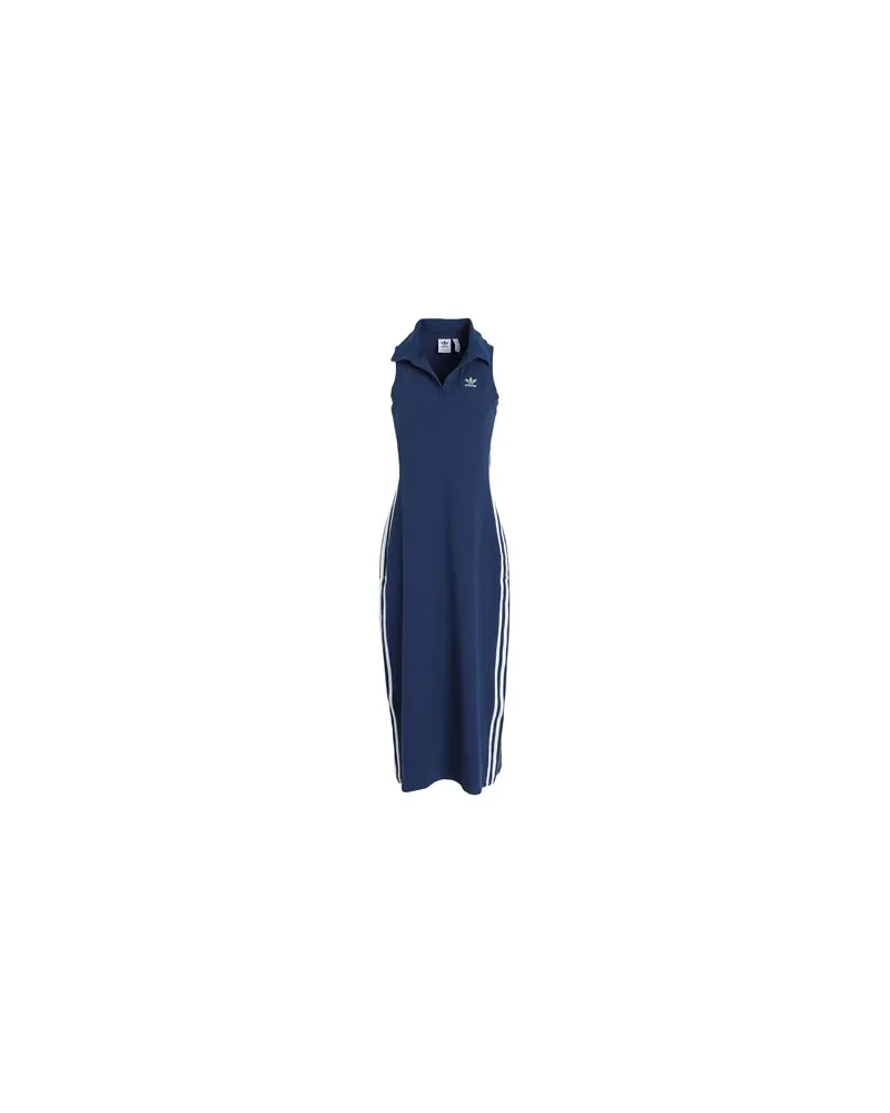 adidas RIB DRESS  - RIB DRESS - KLEIDER - Midi-Kleiderauf YOOX.COM Marineblau