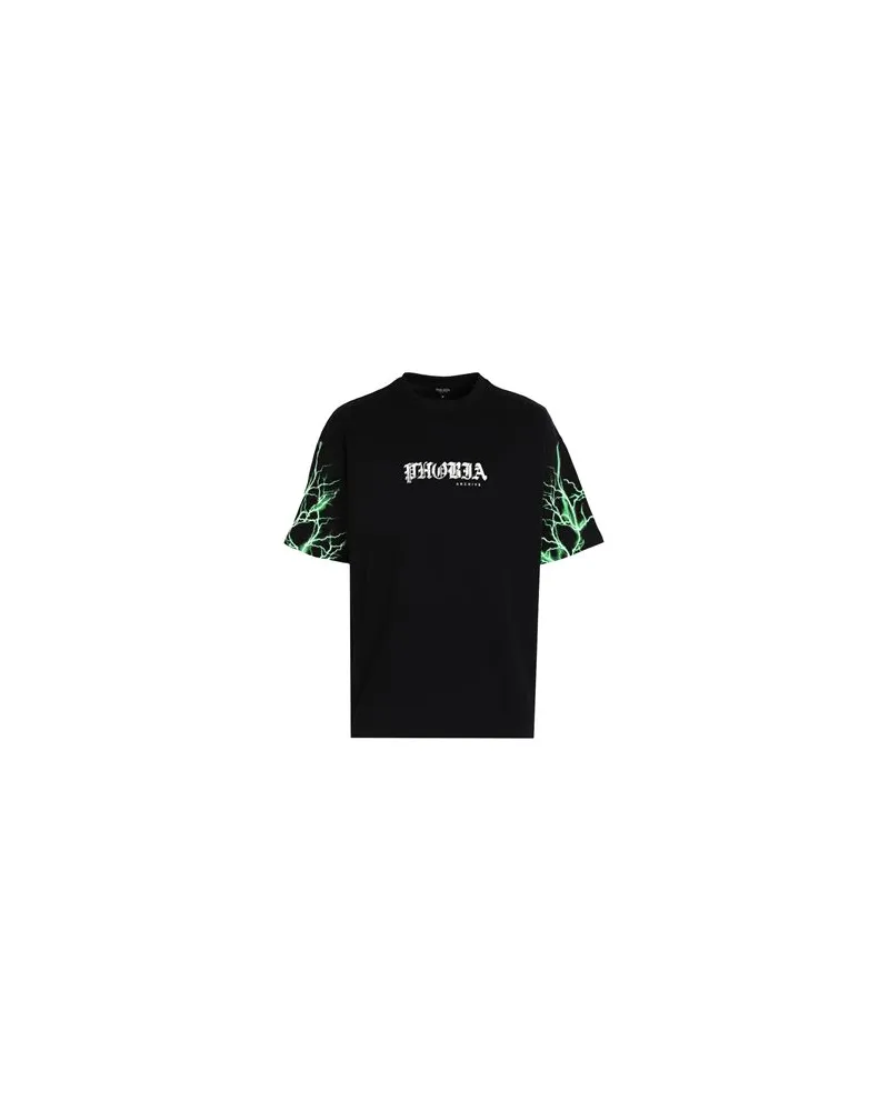 Phobia Archive T-SHIRT WITH LIGHTNING ON SLEEVES  - T-SHIRT WITH LIGHTNING ON SLEEVES - TOPS - T-shirtsauf YOOX.COM Schwarz