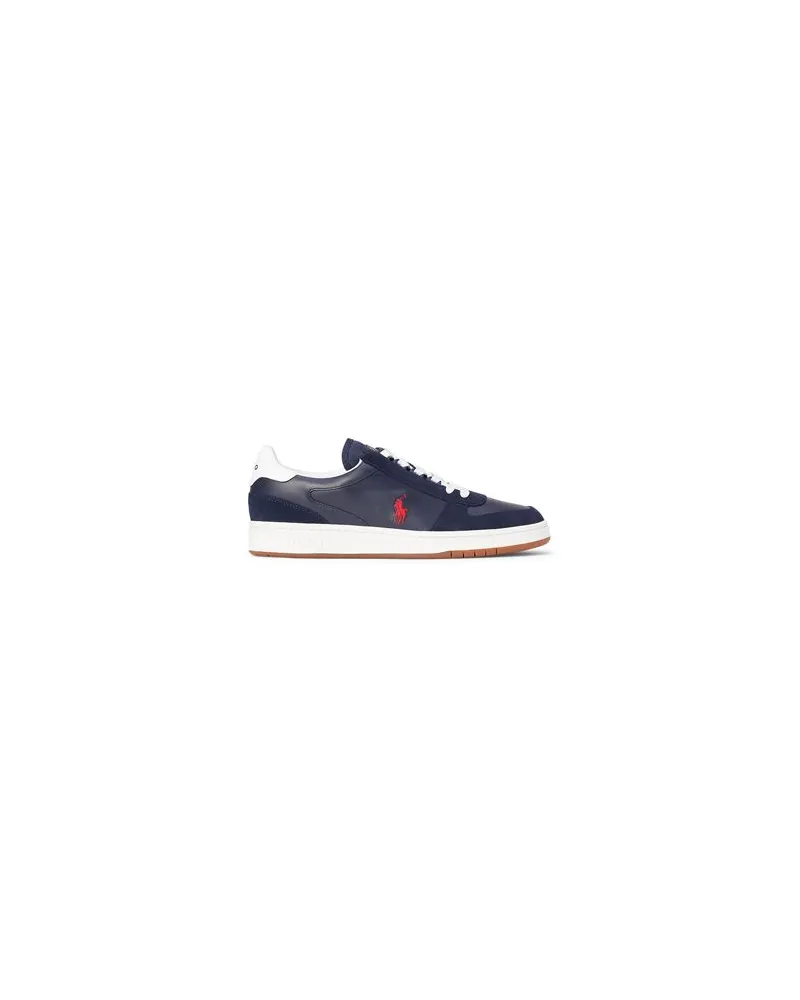 Ralph Lauren COURT LEATHER & SUEDE SNEAKER  - SCHUHE - Sneakersauf YOOX.COM Nachtblau