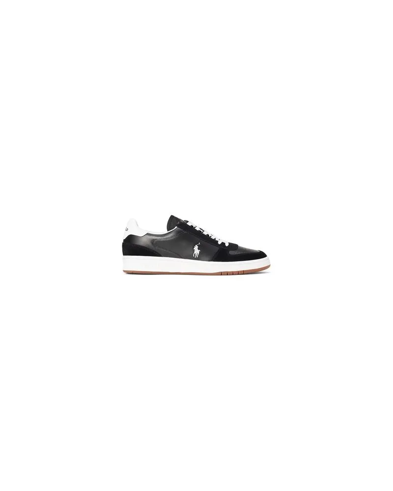 Ralph Lauren COURT LEATHER & SUEDE SNEAKER  - SCHUHE - Sneakersauf YOOX.COM Schwarz