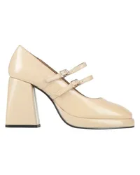 Emanuelle Vee Pumps Beige