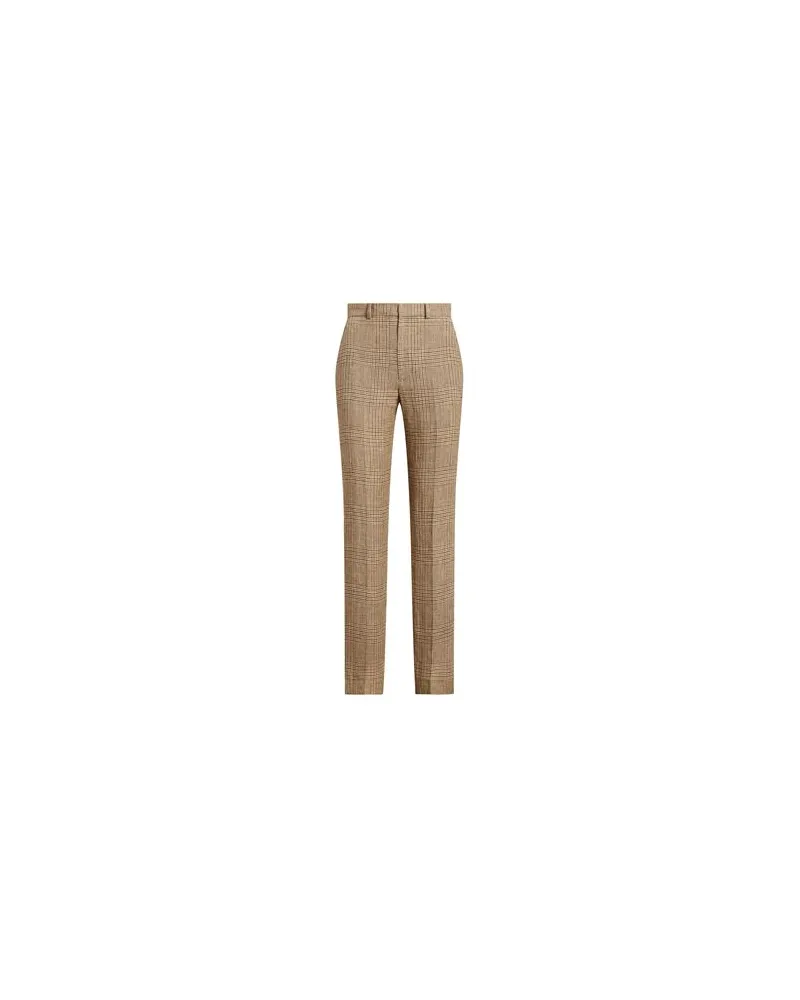 Ralph Lauren GLEN PLAID LINEN TWEED PANT  - HOSEN & RÖCKE - Hosenauf YOOX.COM Beige