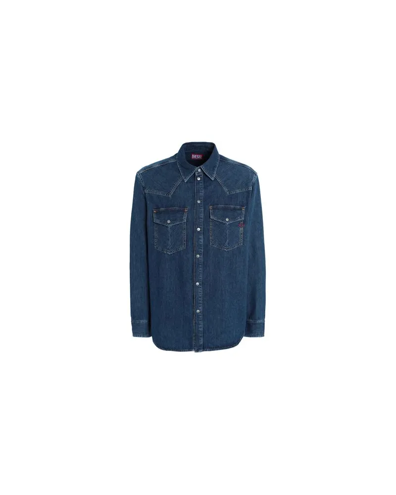 Diesel D-OCEAN WESTERN SHIRT  - TOPS - Jeanshemdenauf YOOX.COM Blau