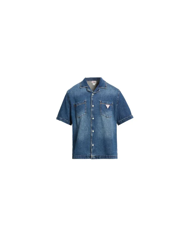 Guess TOPS - Jeanshemdenauf YOOX.COM Blau