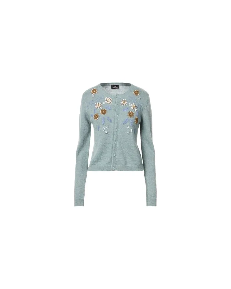 Elisabetta Franchi STRICKWAREN - Strickjackenauf YOOX.COM Salbeigrün