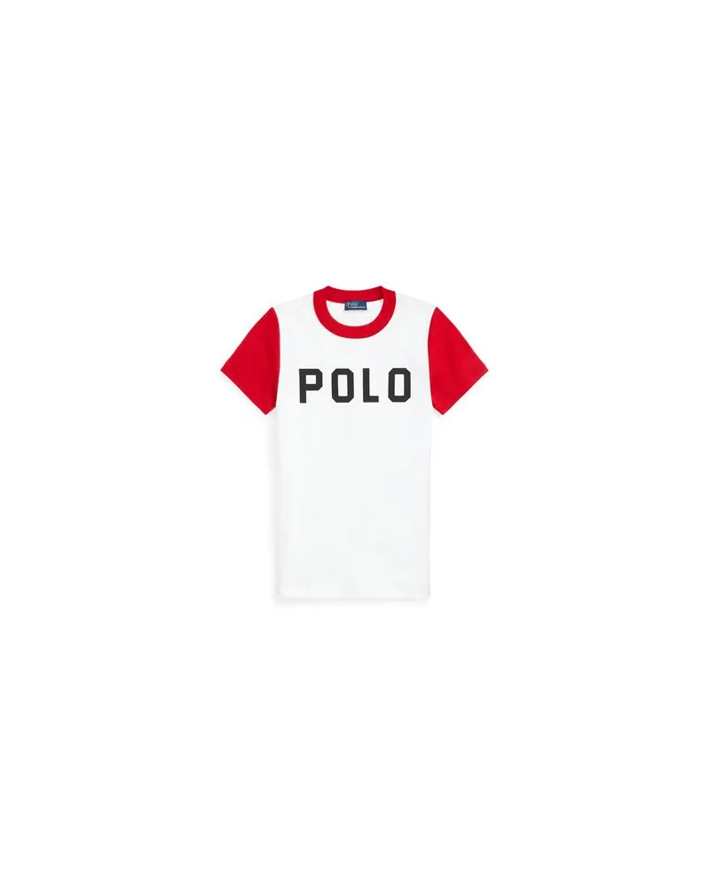 Ralph Lauren COLOR-BLOCKED LOGO RIBBED COTTON TEE  - TOPS - T-shirtsauf YOOX.COM Rot