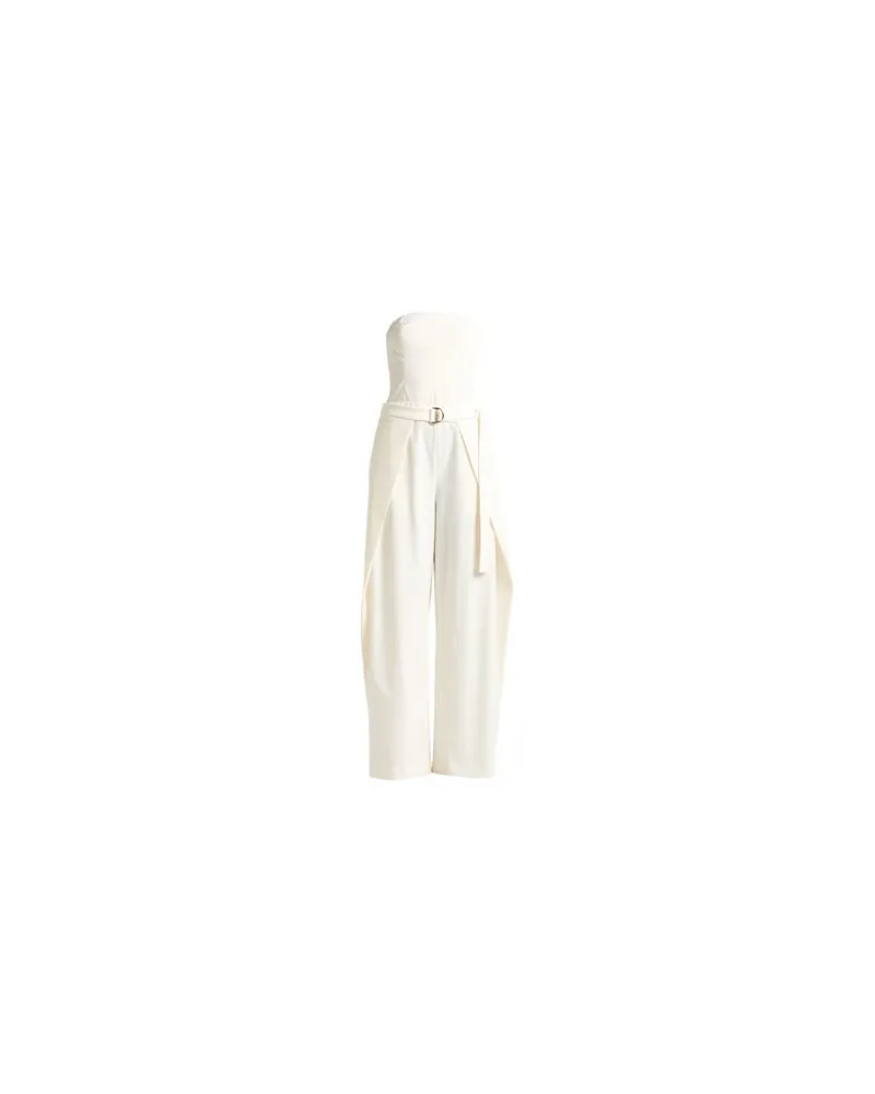Erika Cavallini OVERALLS - Jumpsuitsauf YOOX.COM Cremeweiß