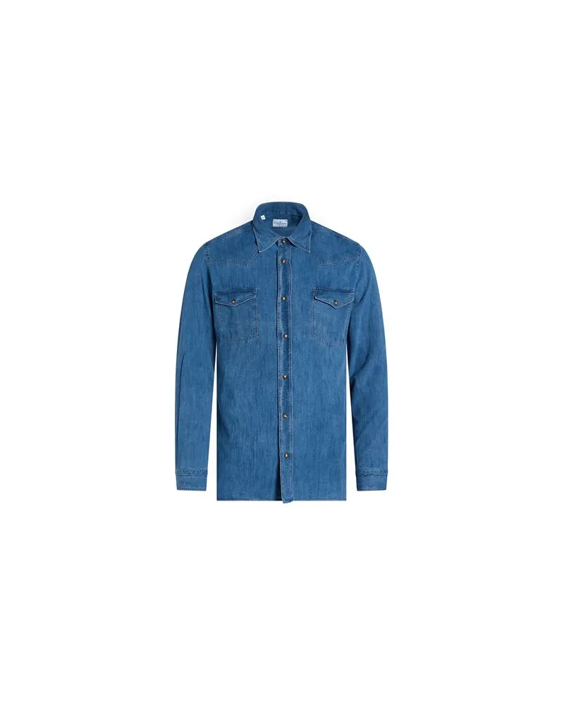Giampaolo Viozzi PER OFFICINE NAPOLI - TOPS - Jeanshemdenauf YOOX.COM Blau