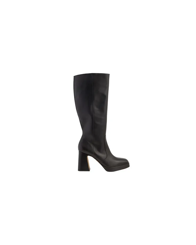 8 by Yoox LEATHER PLATFORM TALL BOOT - SCHUHE - Stiefelauf YOOX.COM Schwarz